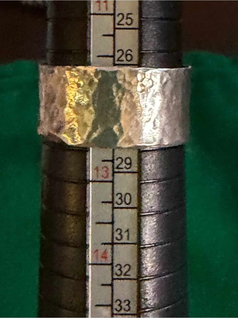 Sterling Silver Hammered Wide Band Ring Size 12.5-13 Artisan Modernist 5.6g